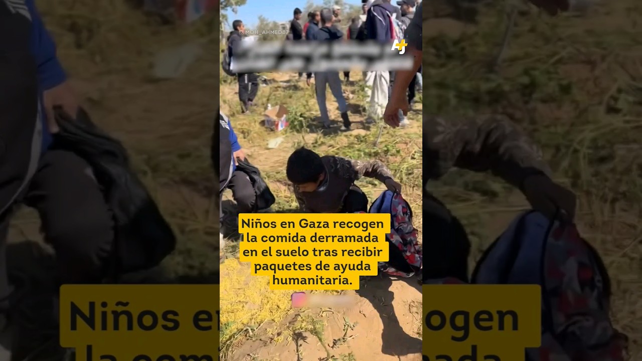 أطفال في غزة يجمعون الطعام من الأرض #shorts