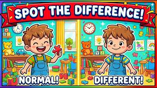 Spot The Difference With Cute Kids Boy