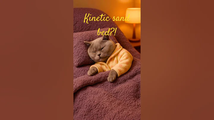 Watch the video about British shorthair sleeps on A Kinetic Sand Bed! 😳🛏️ #shorts #asmr