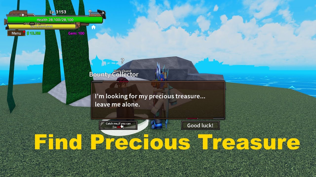 Where To Find "His Treasure or My Precious" in King Legacy | King Legacy Treasure Daily Quest