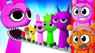 Giant Pinki Vs Sprunki Cars..??