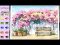 Without Sketch Landscape Watercolor - Last Summer (color mixing process) NAMIL ART