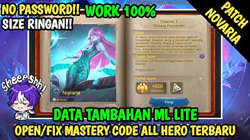 Data Open Mastery Code All Hero Terbaru Patch Novaria | Data masteri code ml