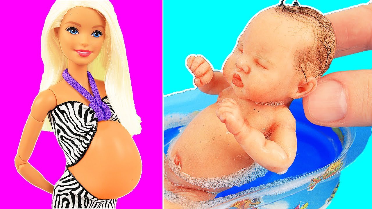 5 Minute Diy Barbie Hacks Miniatures Pregnant Belly Hat Pencil Case Clothes And More