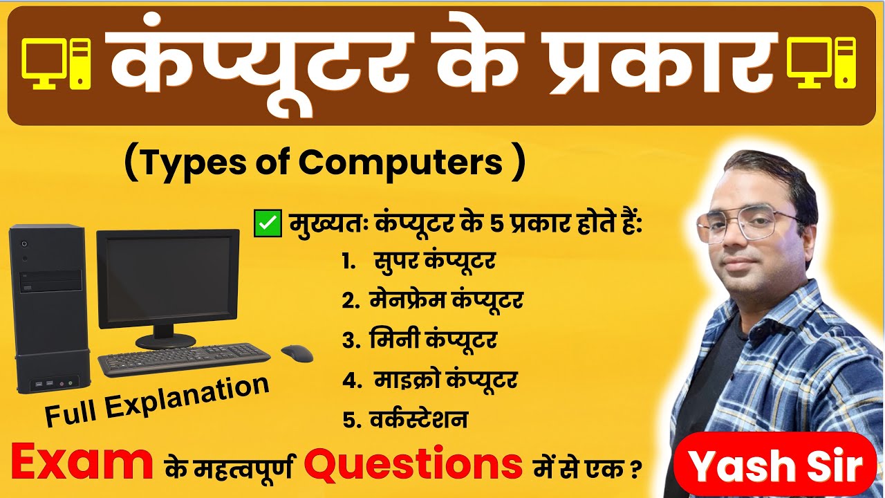 कंप्यूटर के प्रकार, Computer ke Prakaar, Type of computer, Computer ke