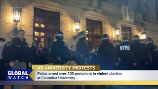 US police arrest over 100 protesters in violent clashes at Columbia University