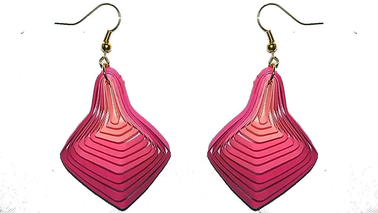 Quilling earrings New Quilling paper earrings making tutorial YouTube