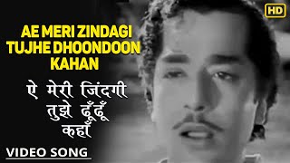 Ae Meri Zindagi Tujhe Dhoondoon  male - Adil E Jahangir - Talat Mahmood  - Meena Kumari - Video Song