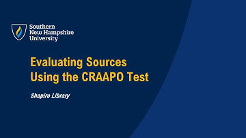 Evaluating Sources Using CRAAPO Test