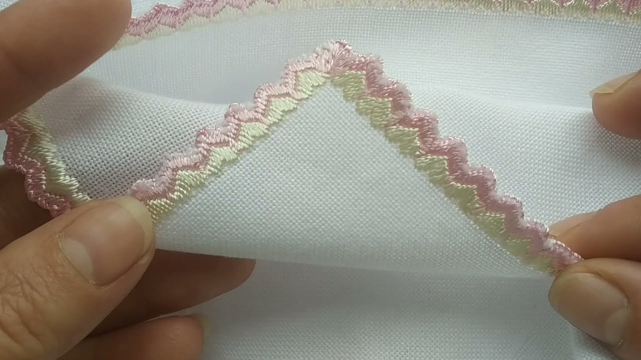 Обробка краю сердечками з прямих стібків|Hardanger embroidery|