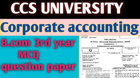 corporate account important question/corporate accounting bcom 3rd year/corporate ‎@studywithchitra7