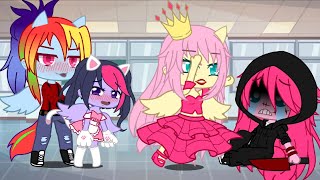 °•New students•° meme •MLP• •My AU• {ft:Fluttershy🦋,Pinkie Pie🎈,Rainbow Dash🌈 \& Twilight🌠}