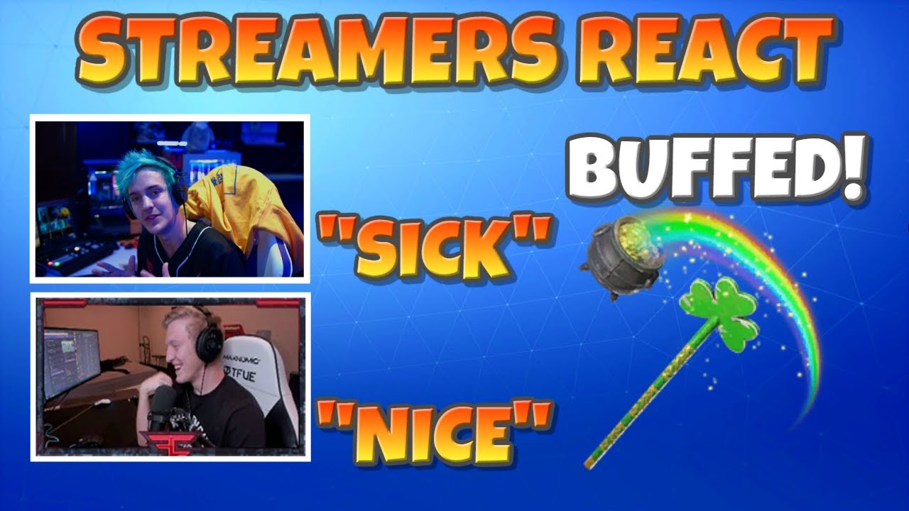 STREAMERS REACT TO *NEW* PICKAXE BUFF! - Fortnite Funny Moments #16