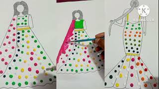 How to draw a Girl Wearing Beautiful Lehenga/drawing of Girl /girls drass 🙏🙏