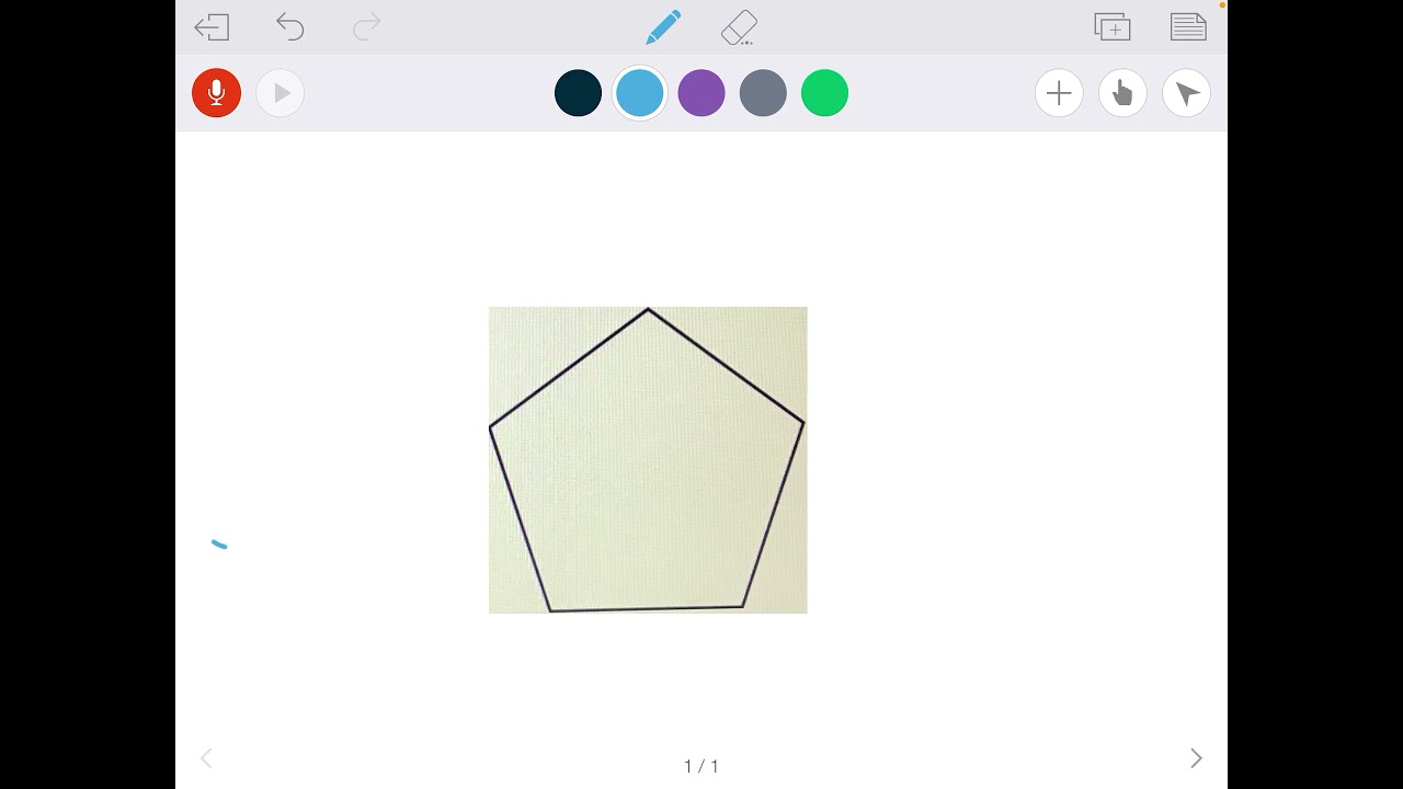 Ms. W.  Lines of Symmetry on a Pentagon