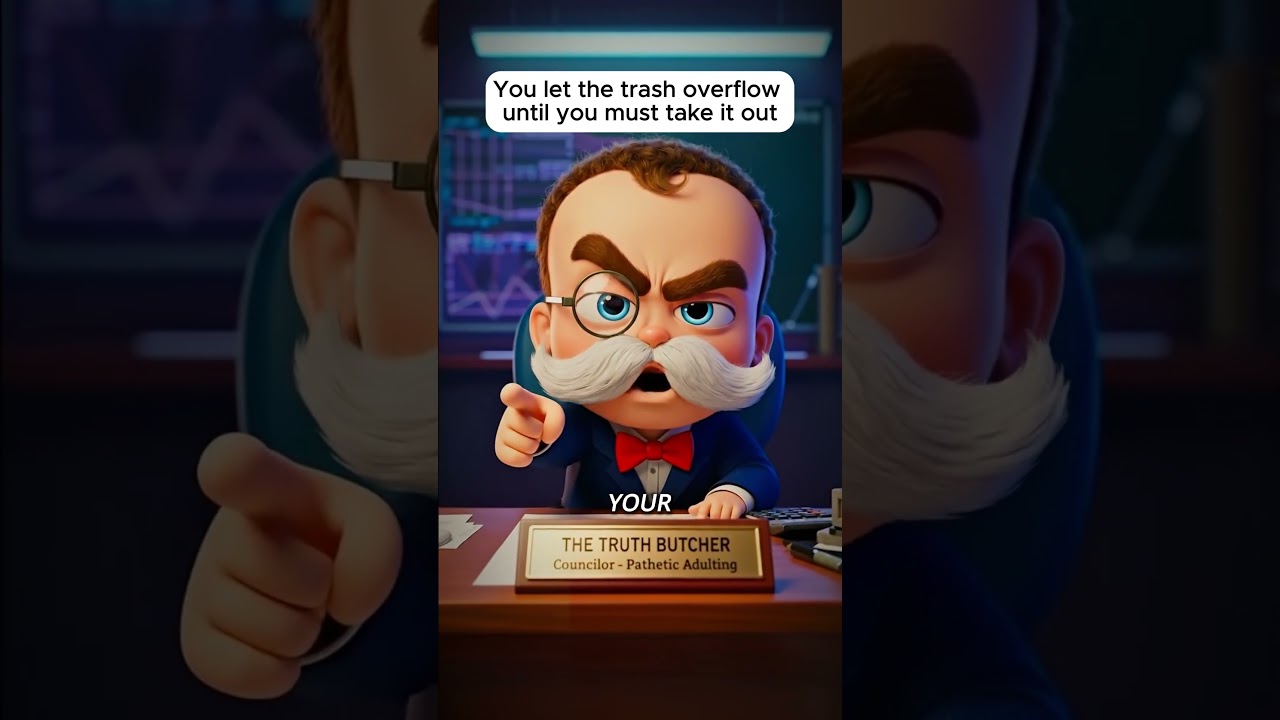 You let the trash overflow until you must take it out. #PatheticAdulting #TruthButcher #facts #humor