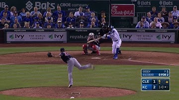 CLE@KC: Escobar smacks an RBI double to left field