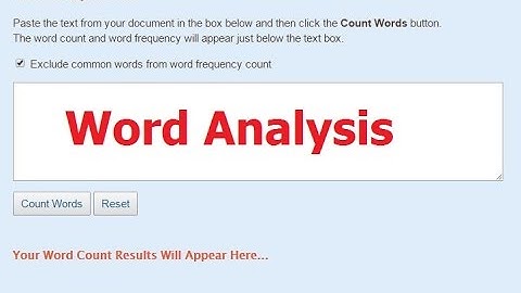 How to - Online word counter, Word Analysis, Frequency of Words