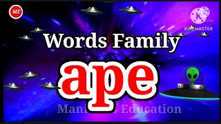 Word Family- ape | Ape-word Family | Vocabulary | Word Bank | (@ManishasEducation )