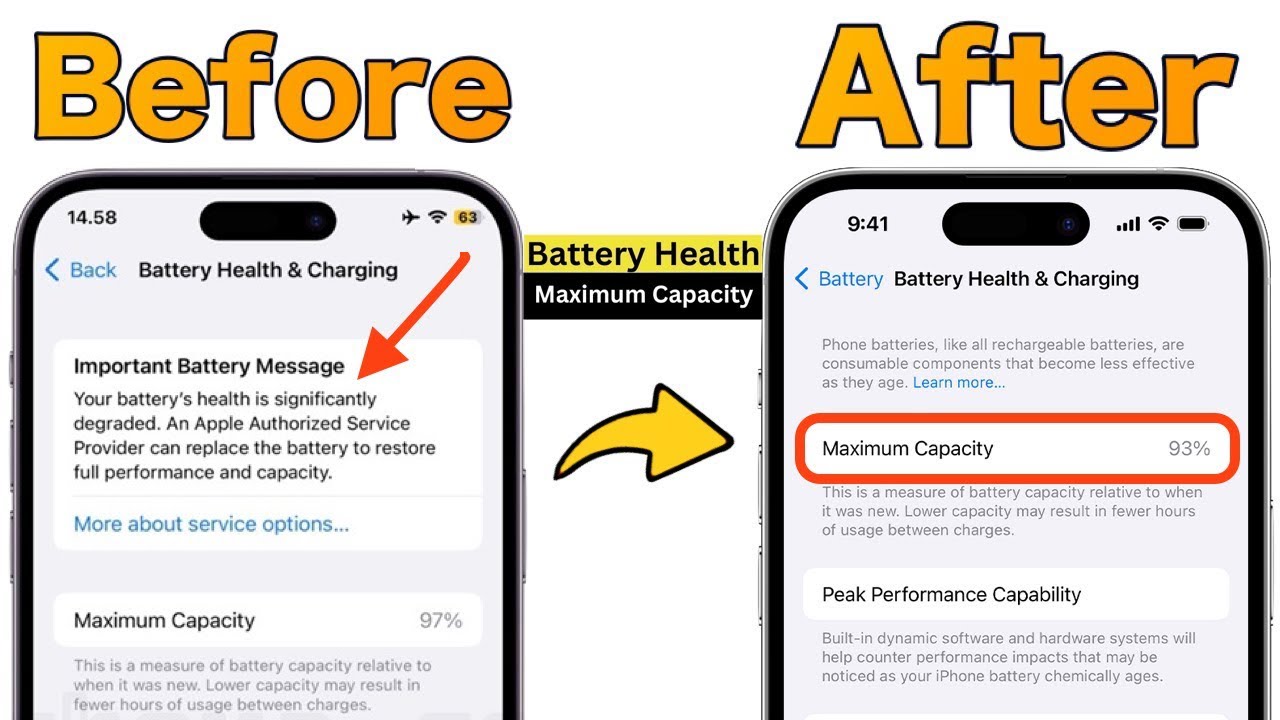 How to Restore Battery Heath Maximum Capacity & Remove Battery Message ...