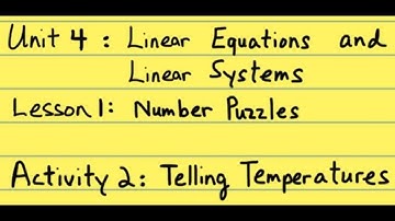 8th Grade Illustrative Mathematics: Gr. 8; U4; Lesson 1-2: Telling Temperatures