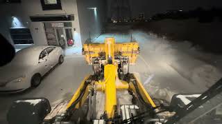 Part 1. **Snow plowing HUGE commercial parking** Komatsu WA-270 W/ MetalPless Live Edge