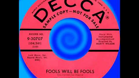 FOOLS WILL BE FOOLS, Frankie Tucker, Decca #30707 ...