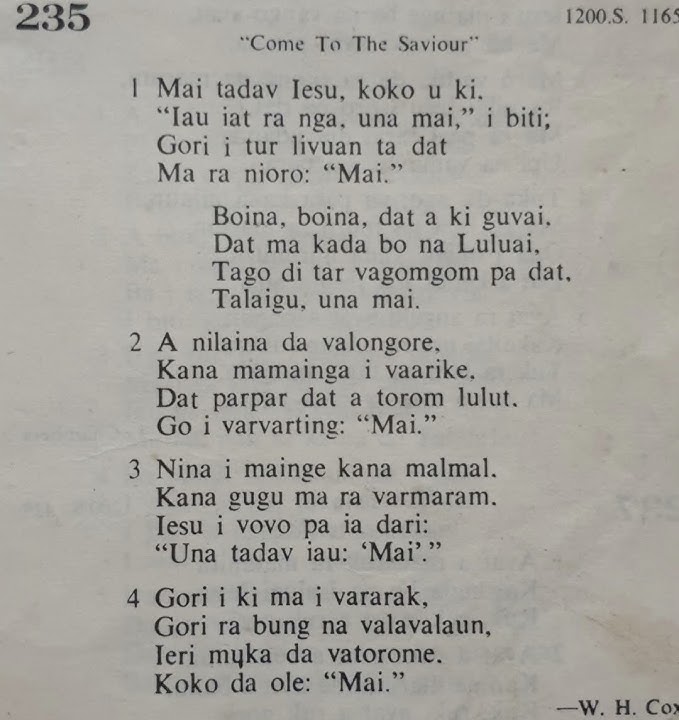 Tanaka Male Choir - Kuanua Hymn 235