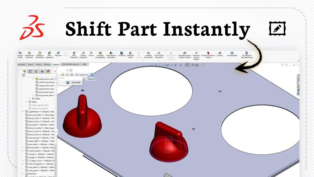How to move a part in SolidWorks (Effortless Shifts) - YouTube