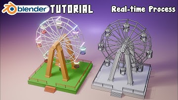 Blender Tutorial: Model a low poly Ferris Wheel | No commentary