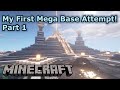 My First Survival Mega Base Attempt! Part 1 (Timelapse) - Minecraft