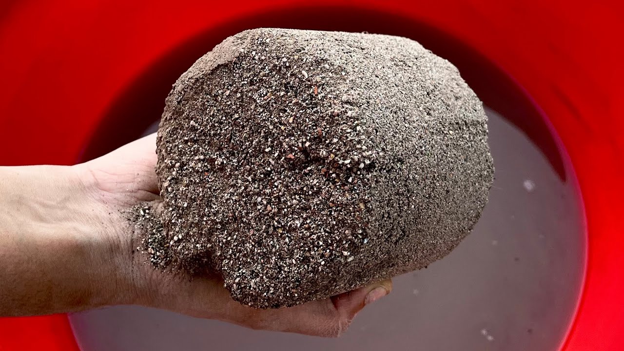 New || Brown Sand Water crumbling dipping and dry crumbling on Paste asmr #asmr 