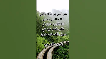 حديث الرسولﷺمن خرج في طلب العلم فهو في سبيل الله 