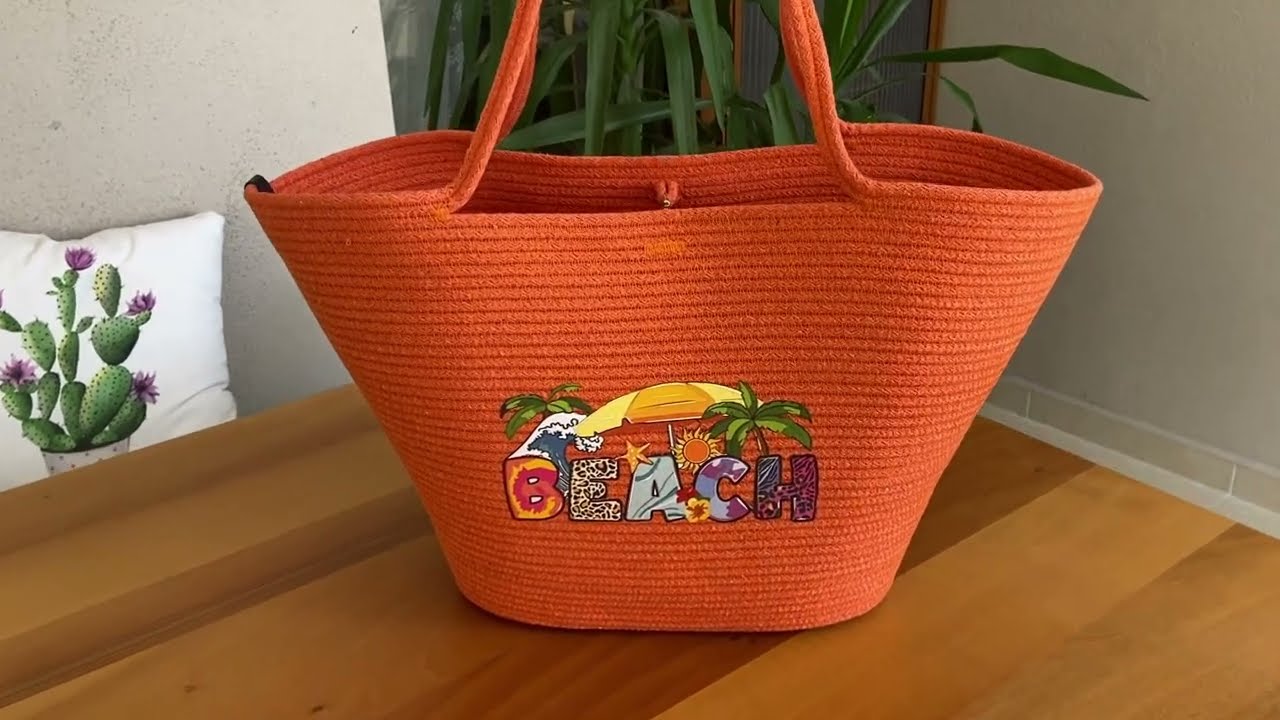 Tress -Kordon iple Transfer Baskılı - Plaj Çanta Yapımı