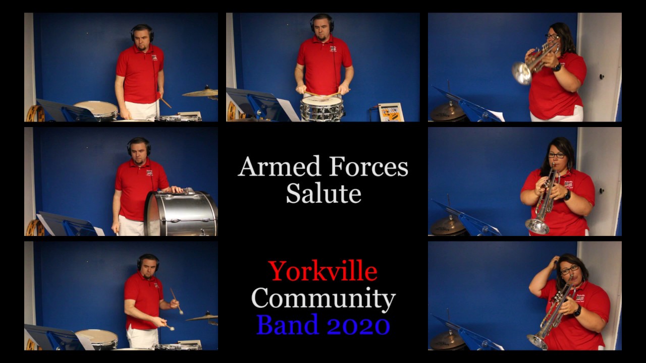 Yorkville Community Band 2020 Armed Forces Salute drums & trumpet