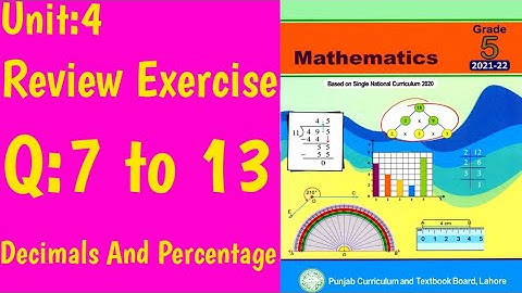 Review Exercise Q 7 to 13|Decimals And Percentage|Class 5 New Mathematics Book|@skmathematica8
