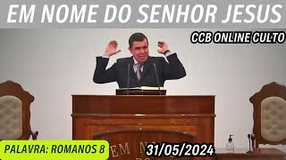 CCB ONLINE CULTO 31/05/2024 | PALAVRA CCB HOJE | ROMANOS 8