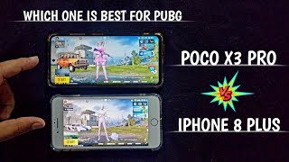 IPHONE 8 PLUS VS POCO X3 PRO PUBG MOBILE TEST | BULLET REGISTRATION, GRAPHICS AND SPEED TEST IN PUBG