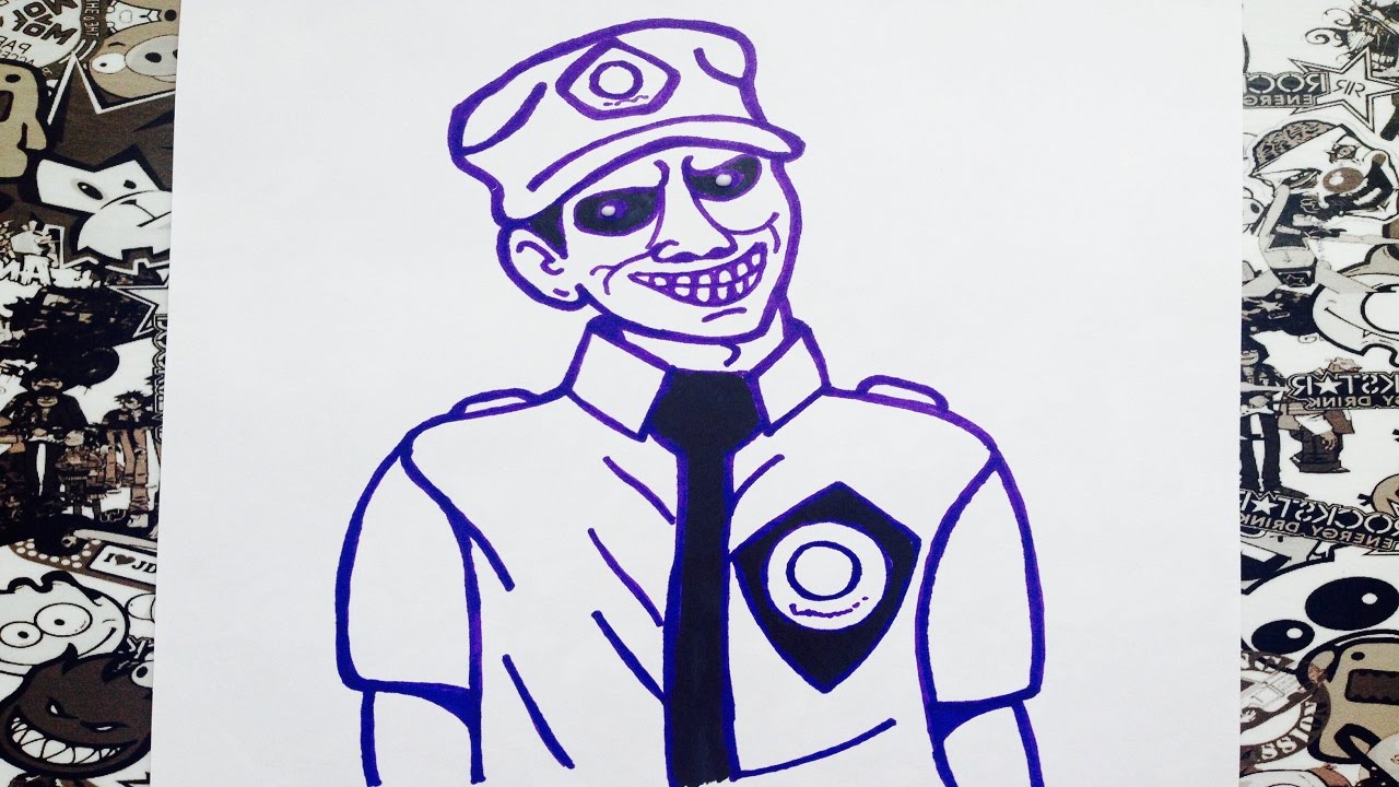 Como dibujar al hombre morado five nights at freddy's °how to draw the