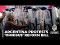 Argentina police battle protesters opposed to ‘omnibus’ reform bill