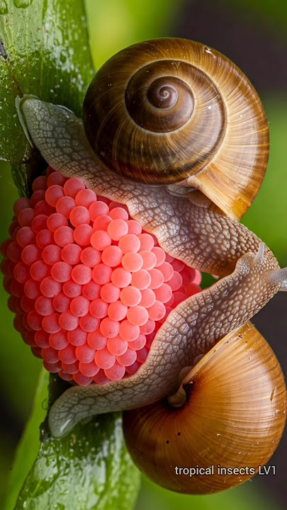 Apple snails lay eggs - a miracle of creation🥰🥰 #snail #snails