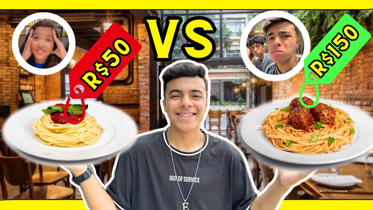 Comida mais barata VS mais cara! - Estevão Filipe