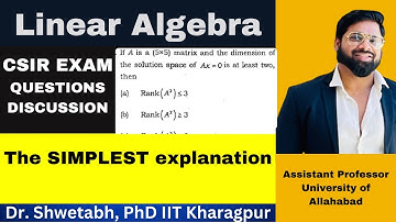 CSIR Linear algebra questions on rank of matrix