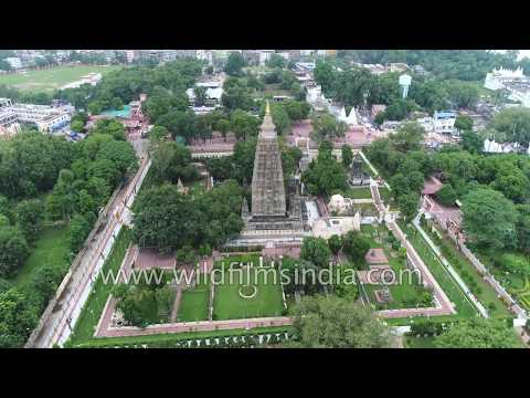 Mahabodhi Temple in Bodhgaya : flying over Buddhism's most holy spot