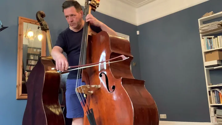 Looking at a fine English Double bass by William H...