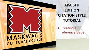 Maskwacis Cultural College - APA - Reference Page