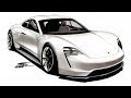 Car Drawing  Porsche Mission E  Time Lapse  YouTube