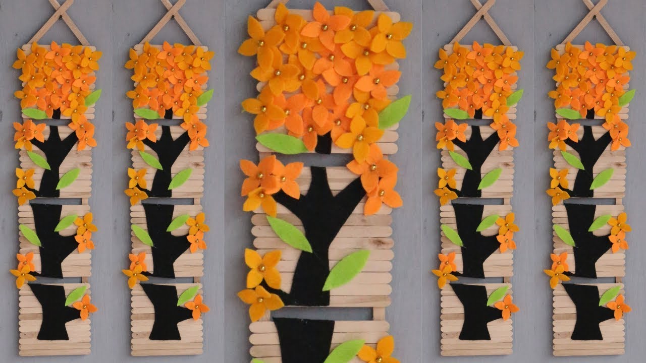 wall hanging popsicle stick crafts ideas hiasan 