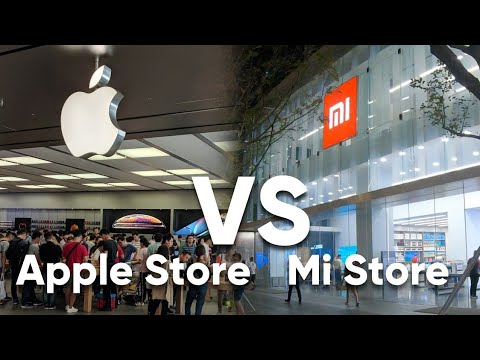 Сравнение Apple Store против Xiaomi Mi Store.