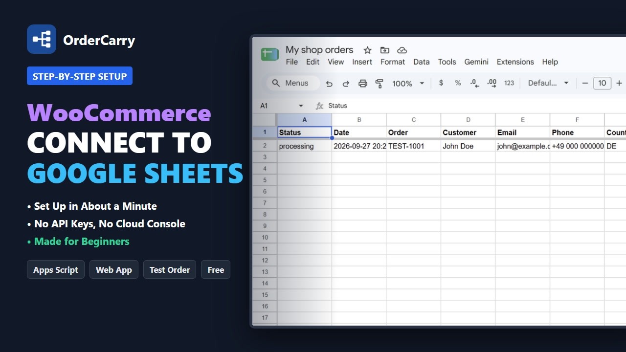 How to Connect WooCommerce to Google Sheets (Free, No API Keys) - YouTube